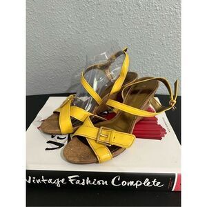 Yellow Cork Chunky open toe shoes